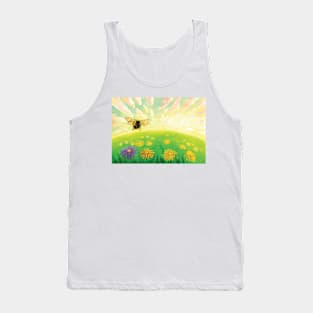 Bumble Bee flying over a meadow Tank Top